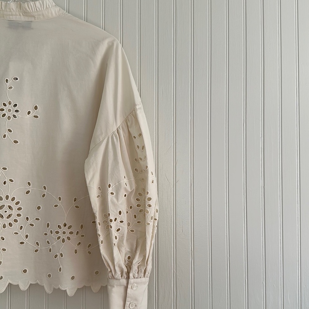 Sea New York Fern Eyelet Long-Sleeve Shirt NWT - Picture 3 of 9